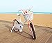 Colorbasket Front Handle Bar Juinior Bike Basket, Wicker, Leather Straps, White