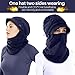 AblerV Balaclava Women Winter Hat Scarf Set Windproof Ski Mask Winter Cap - Blue
