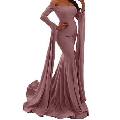Kleider für Damen, 12shage Damen Etui Lang Meerjungfrau Off Shoulder Abendkleider Ballkleid Kleider