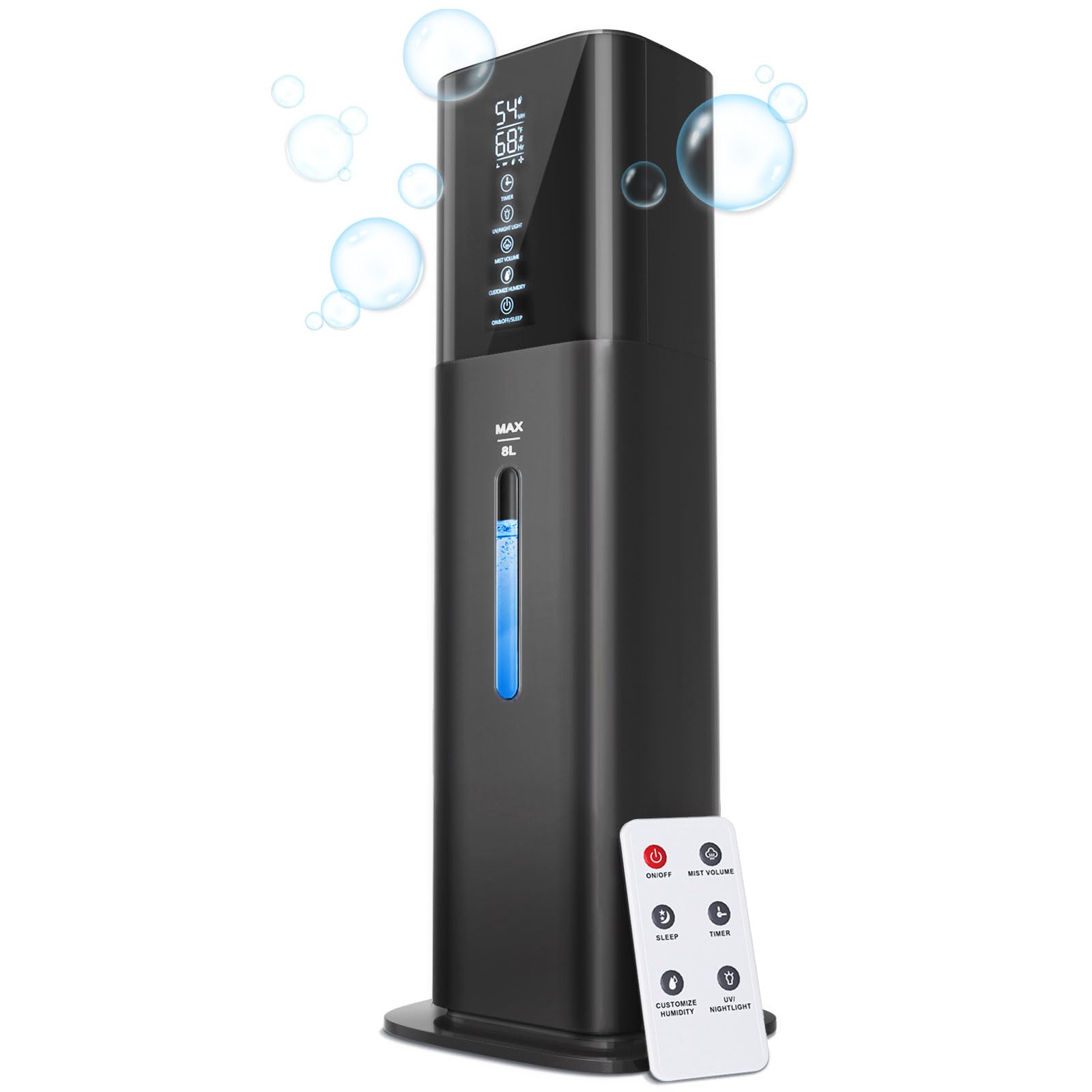 Photo 1 of Humidifiers for Bedroom, 2.11Gal 8L Quiet Humidifiers for Large Room with Timer, 360°Nozzle, 3 Speed Ultrasonic Cool Mist Humidifier with Humidistat for Baby Home Adults Plants