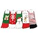 Roniky 5pcs Womens 100% Cotton Five Toe Ankle Socks Christmas Sock Gift
