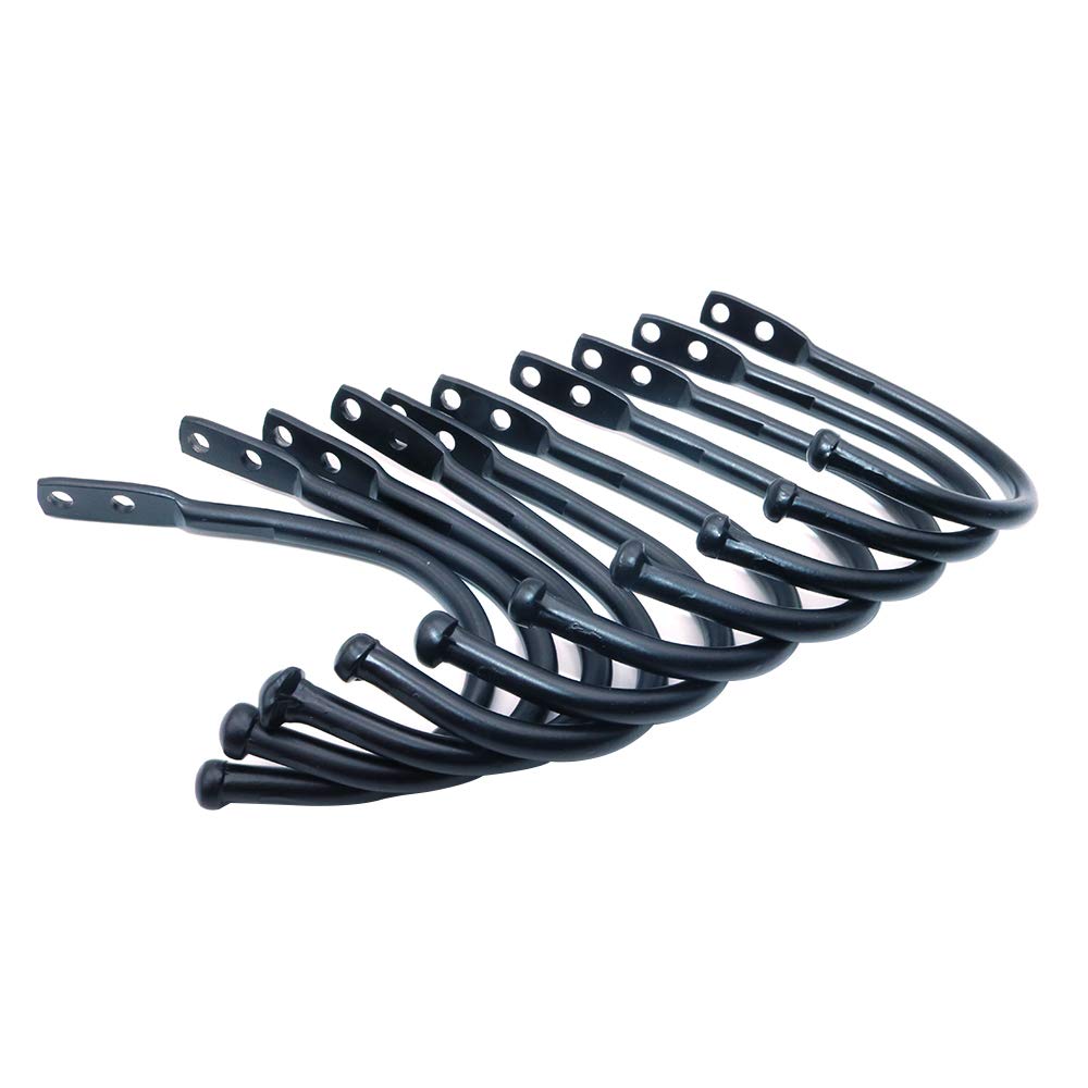 Namvo 10 Pack Heavy Coat Hooks Wall Mounted with Screws, Retro One Hooks Utility Hooks for Scarf, Bag, Towel, Key Hat (Black)
