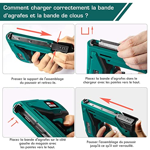 NEU MASTER Electric Stapler, Electric Nailer NTC0060 for DIY Projects in Furniture, Carpentry and Woodworking, Including Staples and Nails