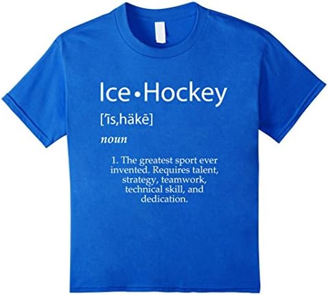 unisex-child Ice Hockey Definition T-Shirt Men Womens Youth Sizes Colrs 8 Royal Blue