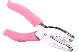 YIHUANYIFA Heart Single Hole Punch 1/4” Paper Hole Puncher for Crafts with Pink Soft Grip Handle for DIY Craft Tags Paper in Home, Office, Classroom (Heart)