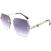 FEISEDY Classic Rimless Sunglasses Women Metal Frame Diamond Cutting Lens Sun Glasses B2567