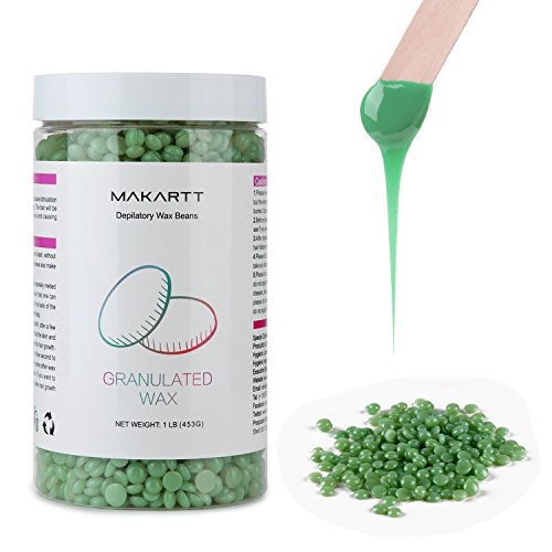 MAKARTT Hair Removal Hard Wax Beads, 16oz Wax Stripless Full-Body Depilatory Wax Beans for Women and Men