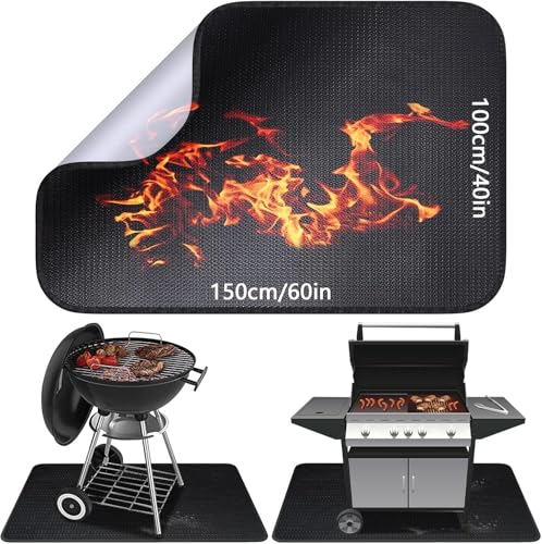 Alckijy Fire Retardant Mat | Foldable Heat Resistant Mat 100*150cm | Floor Protection Mat | Grill Mats | Anti Spark Plate | for BBQs, Stoves, Floors, Lawns