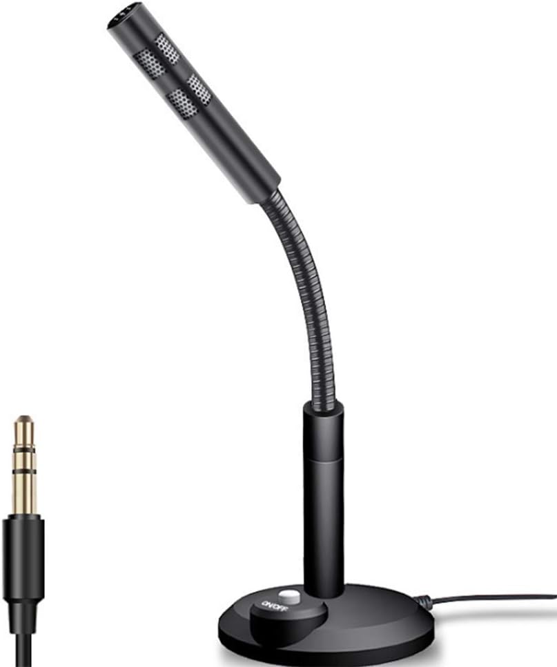 Desktop Microphone 3.5mm, Desktop Microphone 360 Degree Adjustable Flexible Gooseneck Mic for PC Desktop Laptop,Noise Reduction Desktop Microphone Freestanding