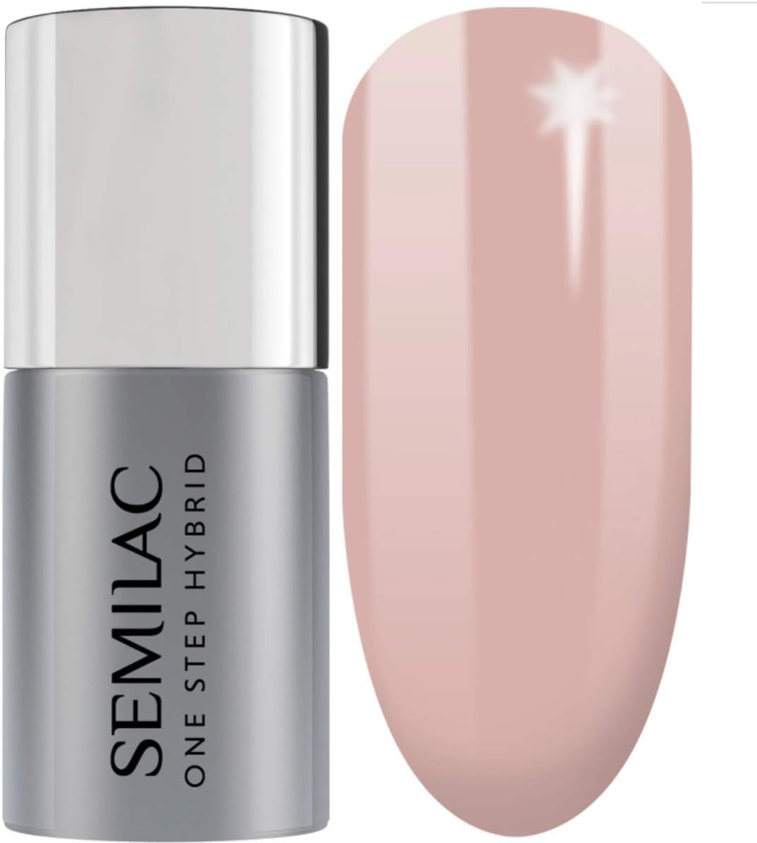 Semilac One Step Gel Polish 5ml – UV/LED Gel Nail Polish – Long-Lasting, No Base Coat Needed, Quick-Drying & Easy Removal Perfect For Manicure and Pedicure- 220 Nude Beige