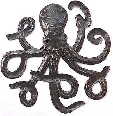 Octopus Of The Deep Sea Metal Sculpture Recycle Haitian Wall Art 14 X 14 Inches Buy Online At Best Price In Uae Amazon Ae