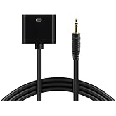 30 Pin Female Dock Connection to 3.5mm Male Audio Output AUX Cable | 3.5mm Audio Plug to Pod Dock Female Adapter, 5 feet, Black