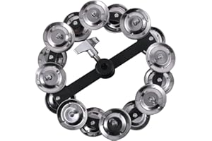 NUOSHENG Drum Kit Step on The Bell Cymbal Hihat Bell Double Row Hihat Tambourine Tambourines Hihat Cymbal Bell Drum Hihat Accessory Single Row Stainless Steel Drum Cymbal