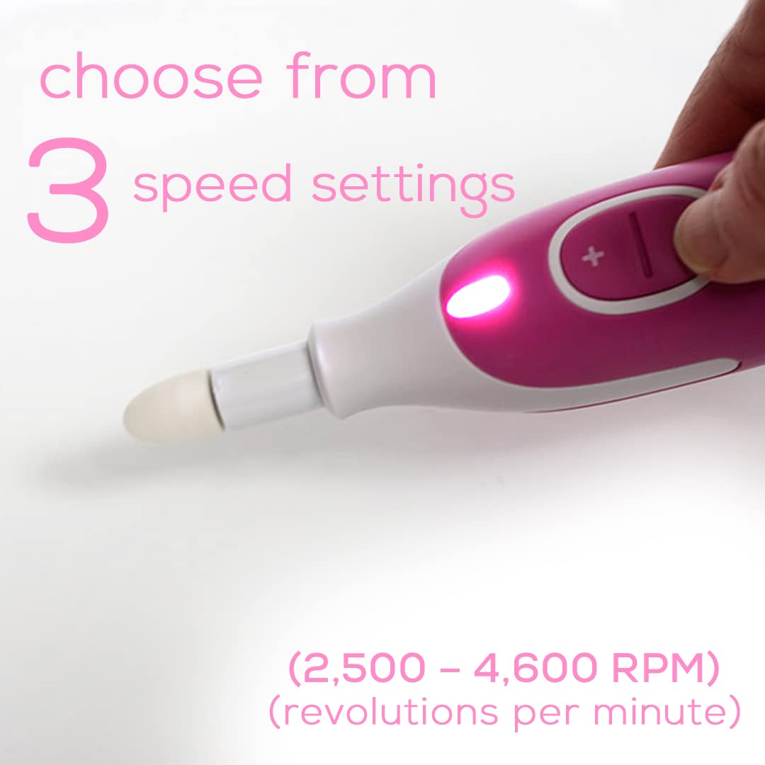 Beurer MP44 Professional Manicure and Pedicure Nail Drill Set, E-File with 7 attachments, LED Light, Electric Nail File with Additional Manual Nail kit, Pink