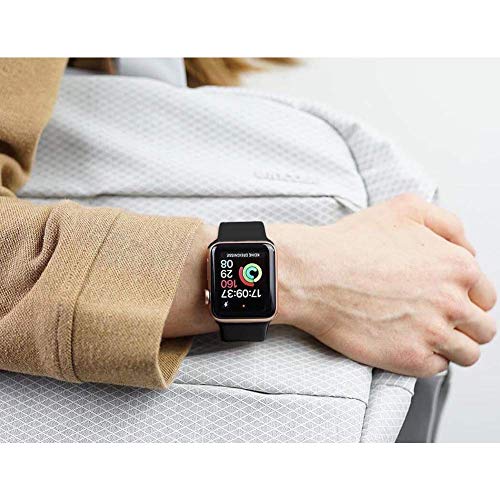 AdMaster Silicone Compatible for Apple Watch Band and Replacement Sport iwatch Accessories Bands Series 4 3 2 1 Black 38mm/40mm M/L