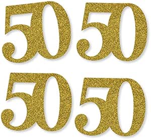 Papergala 50th Adult Birthday Number 50 Real Glitter Gold Confetti 24 Pack Fifty Gold Health Personal Care Amazon Com