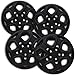 Hub-Caps for Select Ford Fusion (Pack of 4) 17 Inch Matte Black Wheel Covers