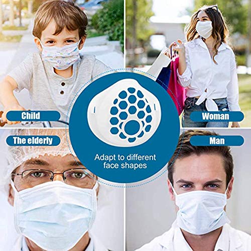 3D Silicone Mask Insert,Bracket for Inner Support Frame,Face Mask Cover Inner Support,Face Mask Frame Support Design for Adult Kids,Silicone Inner Support Frame for More Breathing Space(5 Pack,White)