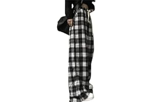 GGOOB Plaid Pants for Women Goth Pants Alt Pants Baggy Pants for Women Alt Clothing Alternative Clothing
