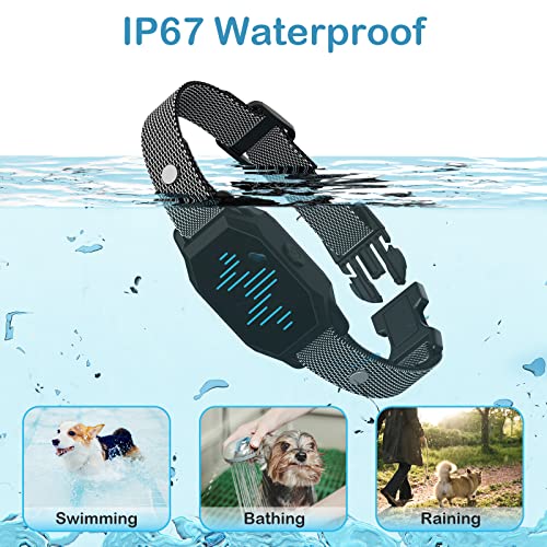 Dog Shock Collar, Bark Collar for Large Dog with 4 Training Modes Beep,Vibration,Electric Shock,Dog Finder,Rechargeable IP67 Waterproof E-Collar with Remote 2500FT for All Breeds, Sizes