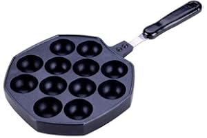 MyLifeUNIT Japanese Takoyaki Pan, Aluminum Nonstick Takoyaki Maker, 12 Holes