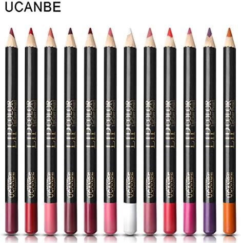 Sefter Women UCANBE Matt Lasting Lipliner Waterproof Lip Liner Stick Pencil 12 Color (Multicolor)