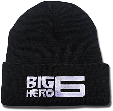 HEJIAXIN Big Hero 6 Logo Beanie Fashion Unisex Embroidery Beanies Skullies Knitted Hats Skull Caps