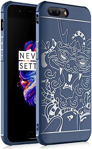 OnePlus 5 Case, [Waking Dragon Series][Patent Protection] Stylish Slim Soft Back Case [Dragon Series] [Anti-Scratch] Shockproof for One Plus 5 Five (2017 Release) Blue [Not Fit 5T]