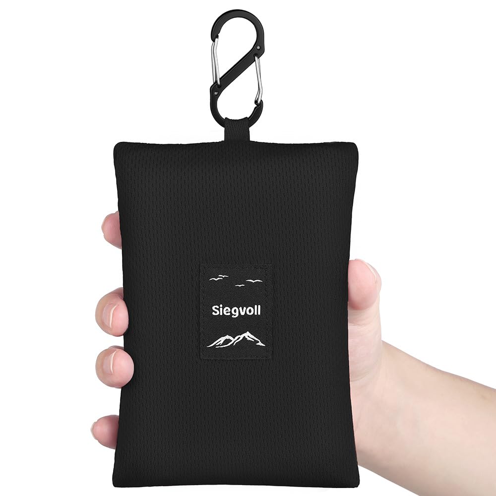 Siegvoll Picnic Blanket 210 x 200 cm with Practical Carabiner Ultralight Ultra Thin Portable Beach Blanket Outdoor Blanket for Beach, Picnic, Camping and Hiking (Grey)