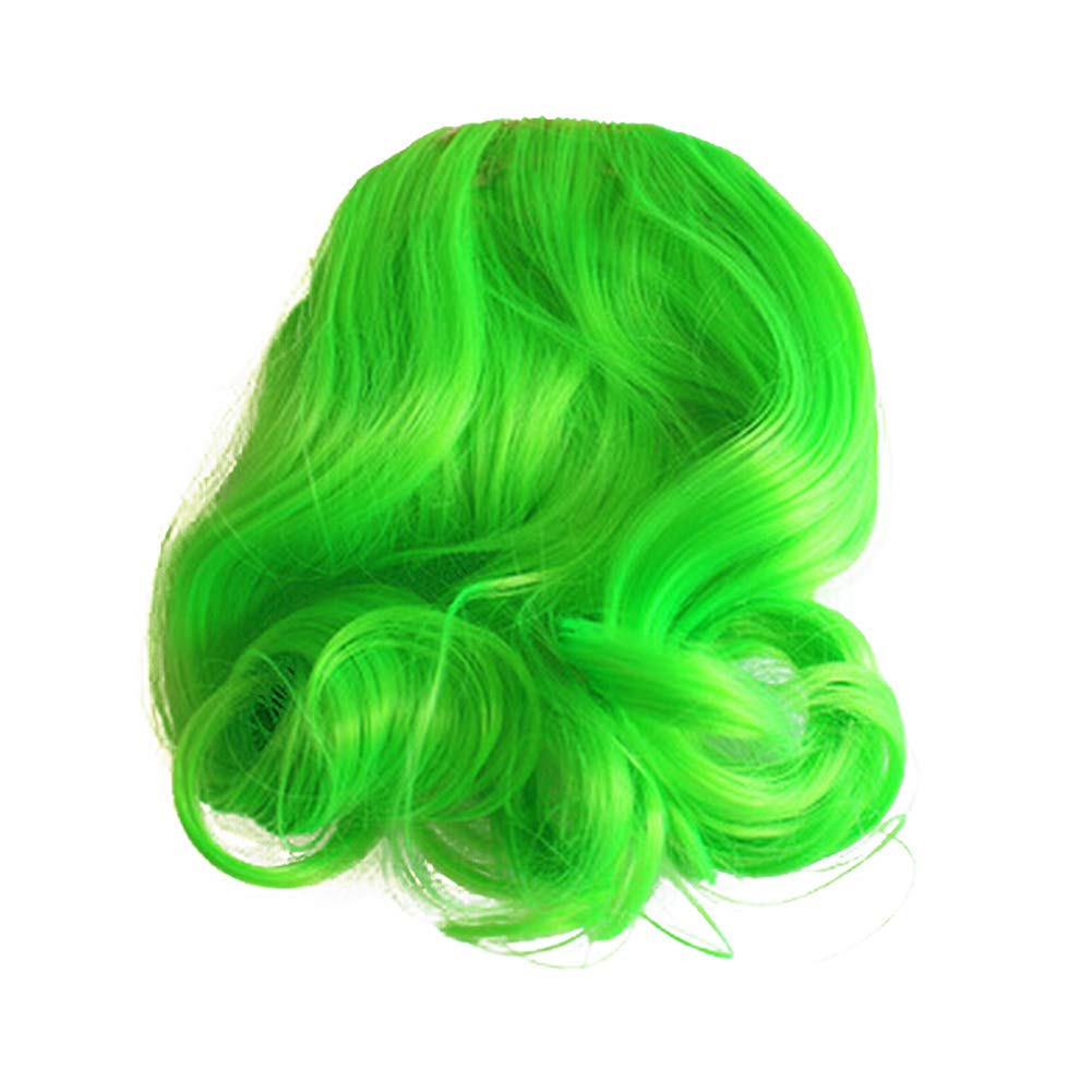 TEEMI-Wavy False Bang Bun Wig Hairpiece Clip in Hair Extensions Accessories 8 Colors (Green)