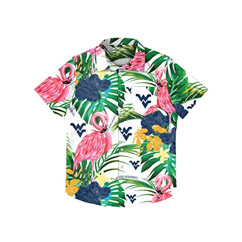 FOCO West Virginia Mountaineers NCAA Mens Flamingo Button Up Shirt - Medium