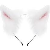 HAOAN Handmade Faux Fur Fox Wolf Ears Headband Halloween Christmas Cosplay Party Costume Accessories