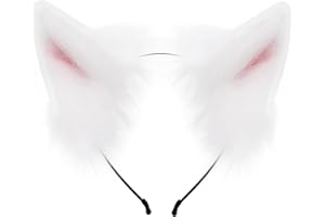 HAOAN Handmade Faux Fur Fox Wolf Ears Headband Halloween Christmas Cosplay Party Costume Accessories