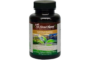 ALL ABOUT NEEM Neem Bark Capsules 400 mg Organic Fresh Ground Neem Bark Powder Grown in America 120 Count & Made in USA Vegan