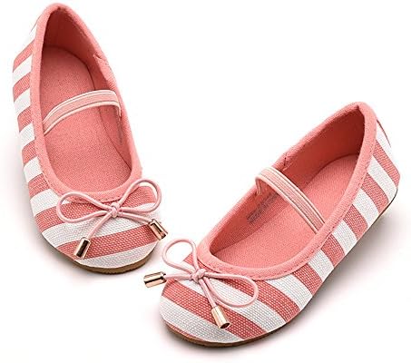 KIDS BRON Toddler Girls Shoes Black/Navy/Red/Pink Bowknot Ballerina Flats School Shoes for Party Dress Bridesmaid Wedding