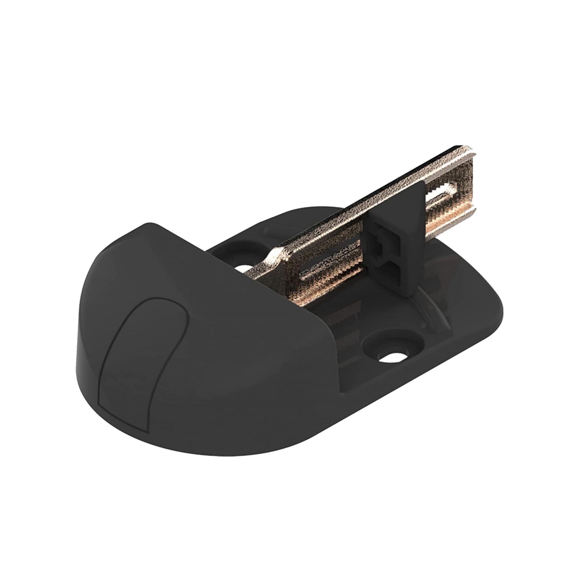 Black polyamide shoe height 40 mm for swing gates - Automatic stop with manual clips - Adjustable thickness depending on the gate - Made in France