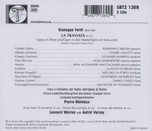 La Traviata (Carteri, Valletti, Warren, Monteux) - Image 3