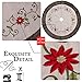 Valery Madelyn 48 inch Farmhouse Rustic Christmas Tree Skirt Decorations with Holly Leaves and Faux Fur Trim, Themed with Christmas Ornaments (Not Included)
