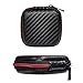 F&K Earbuds Case with Internal Mesh Pocket for Earphone or Smartphone's Charging Cable SMD card USB cable Earphone Case Headphone Case Carrying Case (Black, Small Size)