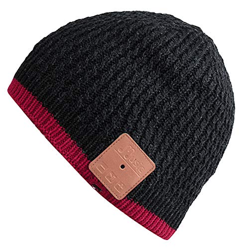 Bluetooth Beanie Hat,Mydeal Adult Unisex Trendy Soft Warm Skully Hat Cap with Wireless Headphone Headset Speaker Mic Hands-Free, for Winter Outdoor Sports Skiing Snowboard Hiking - Black