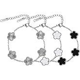 Hidaily 3Pcs Clover Bracelet Set, Love Bracelet, Clover Bracelets
