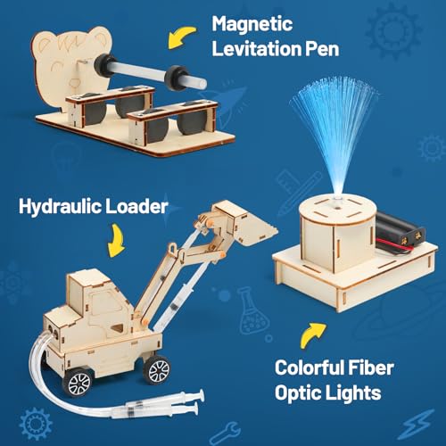 STEM Toys Age 8 9 10 11 12 13 14, Science Experiments for Kids, Science Kits for Kids, Wooden Engineering Kits, Electronics Kit for Kid, Activity Toys Gifts for 8 9 10 11 12 13 14 Year Old Boys
