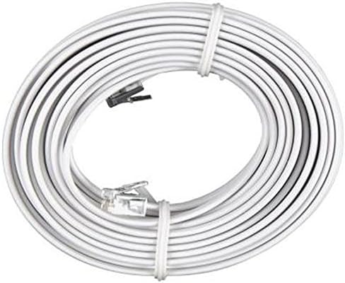Extension Cords 100 FT Feet RJ11 4C Modular Telephone Extension Phone Cord Cable Line Wire White