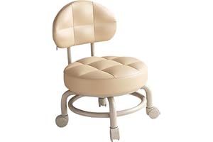 Generic Low Rolling Seat Pedicure Stool, Multipurpose Sofa Foot Rest with Backrest, Roller Seat Short Stool for Salon Home Of
