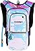 SOJOURNER Rave Hydration Pack Backpack - 2L Water Bladder Included for Festivals, Raves, Hiking, Biking, Climbing, Running and More (Holographic - Blue)