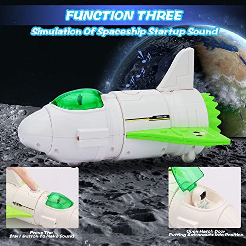 Space Shuttle Astronaut Toys with Simulation Spray & Theme Projection& Sound & 3 Astronaut Figure & Space Exploration Vehicle, Space Toys for Kids 3-5-8 Fun Space Toys for Adventure