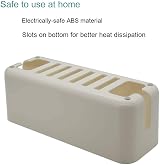 Sourcemall White Cable Management Box for Power Strip Cord Organizer Desk view 6