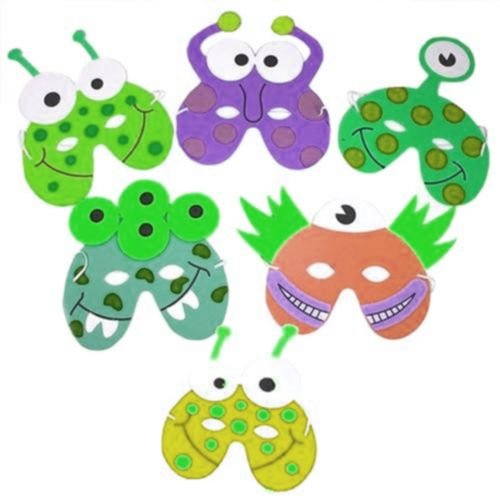 1 x Pack of 6 Monster/Alien EVA Foam Masks - assorted designs