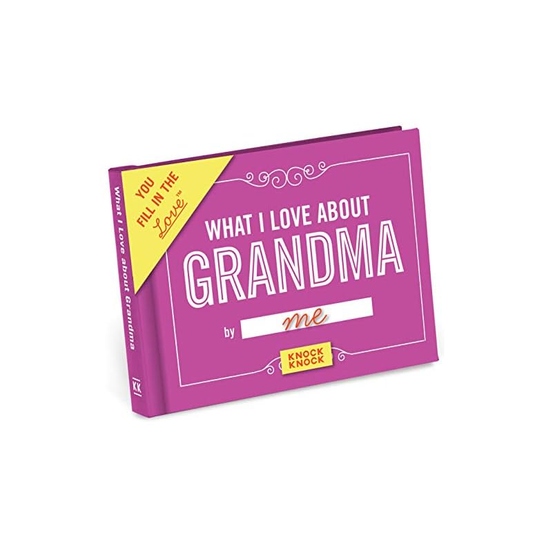 Knock Knock What I Love about Grandma Fill in the Love Book Fill-in-the-Blank Gift Journal, 4.5 x 3.25-inches
