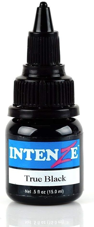Traditional Tattoo Supply Black Tattoo Ink (Intenze, World Famous, Dynamic, Silverback & Starbrite) (Intenze True Black - 0.5oz)